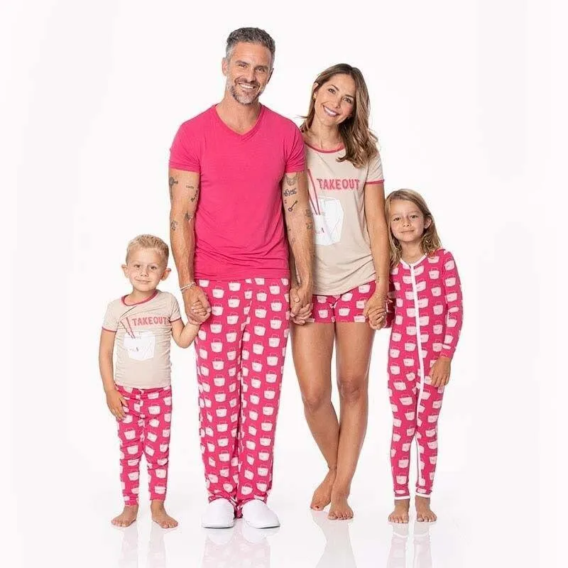 Bamboo Short Sleeve Graphic Tee Pajama Set - Cherry Pie Takeout