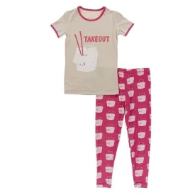 Bamboo Short Sleeve Graphic Tee Pajama Set - Cherry Pie Takeout