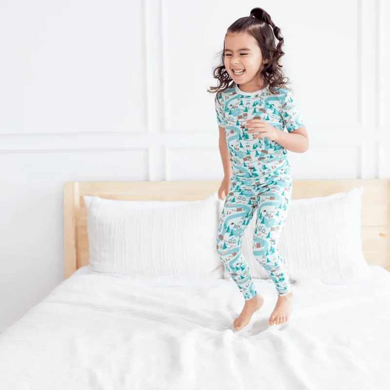 Bamboo Short Sleeve Pajama Set - Fresh Air Campground Map