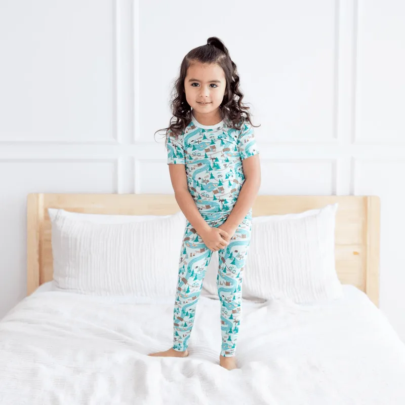 Bamboo Short Sleeve Pajama Set - Fresh Air Campground Map