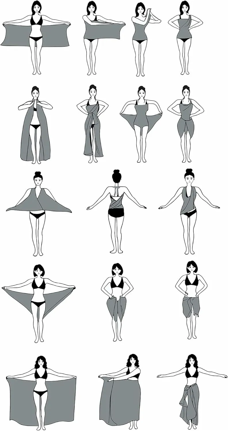 Bsubseach Women Sarong Swimsuit Coverups Long Pareo Bikini Wraps Skirt Beach Bathing Suit Cover Up