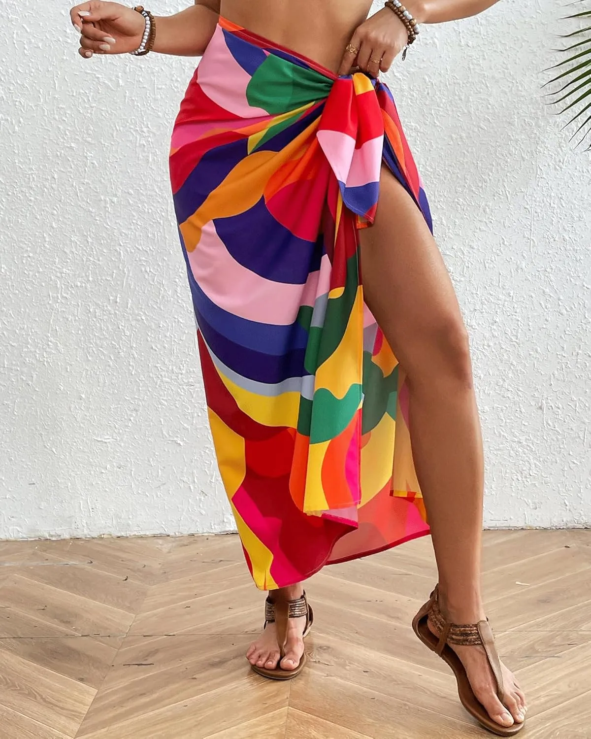 Bsubseach Women Sarong Swimsuit Coverups Long Pareo Bikini Wraps Skirt Beach Bathing Suit Cover Up