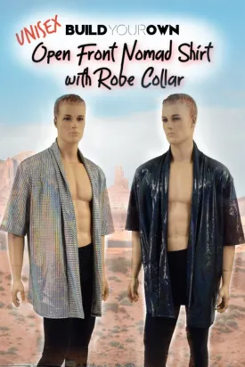 Build Your Own Unisex Open Front Nomad Shirt with Robe Collar