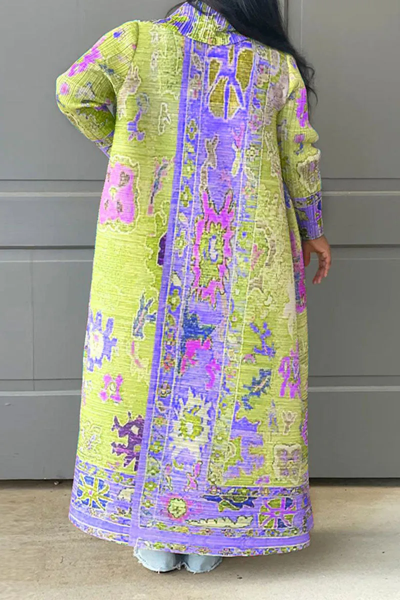 CH0453 Graphic Pleats Cardigan