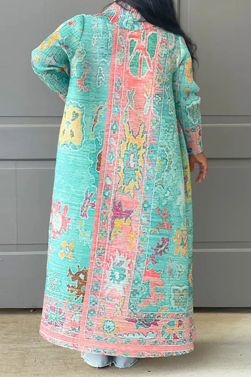 CH0453 Graphic Pleats Cardigan