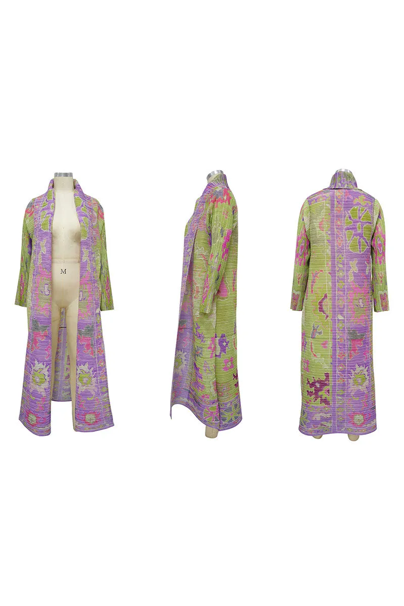 CH0453 Graphic Pleats Cardigan