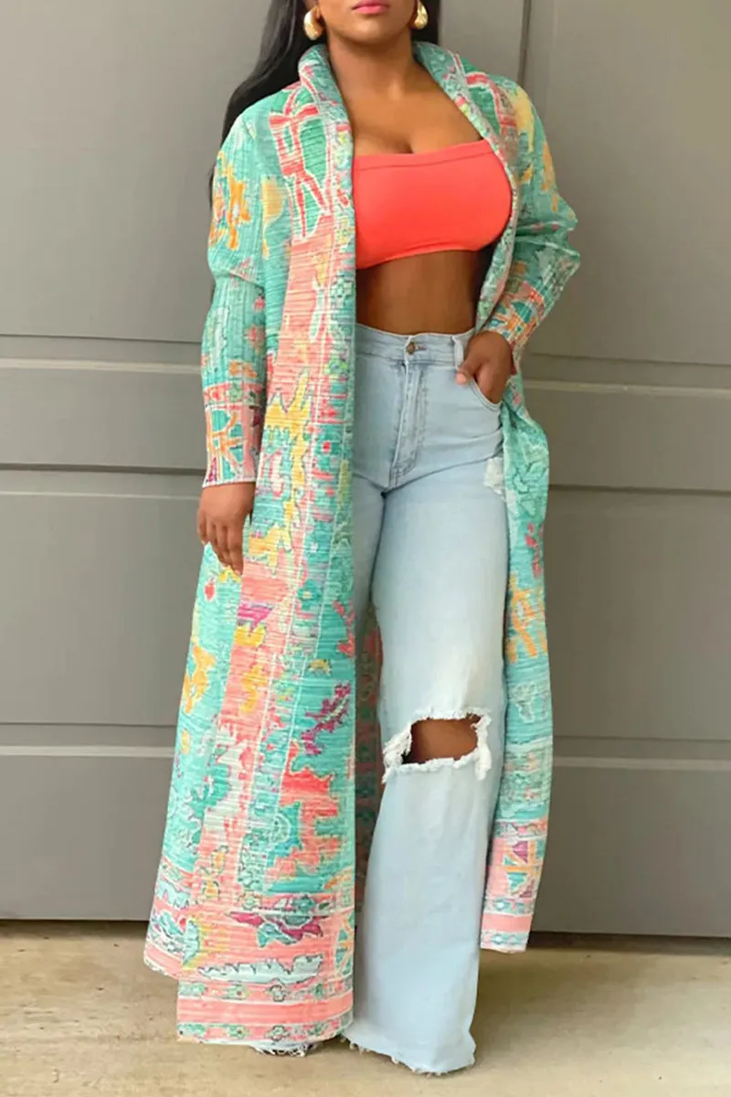 CH0453 Graphic Pleats Cardigan