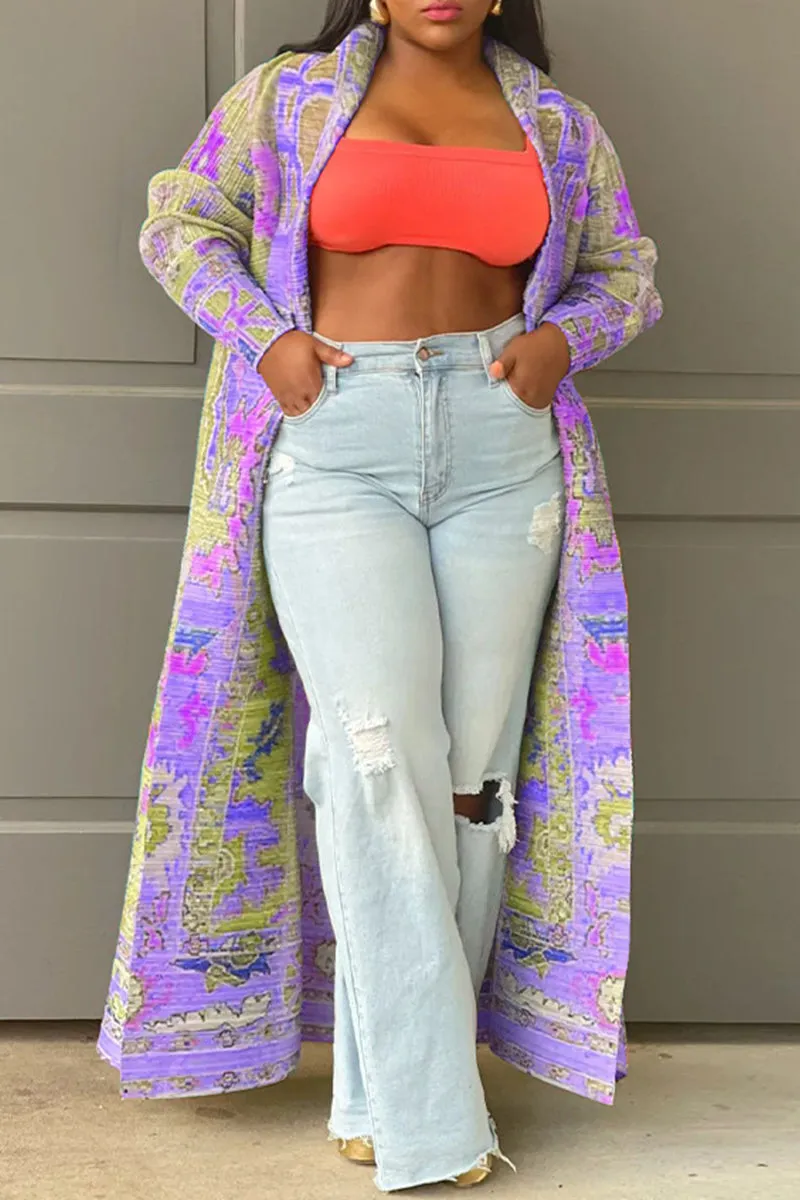CH0453 Graphic Pleats Cardigan