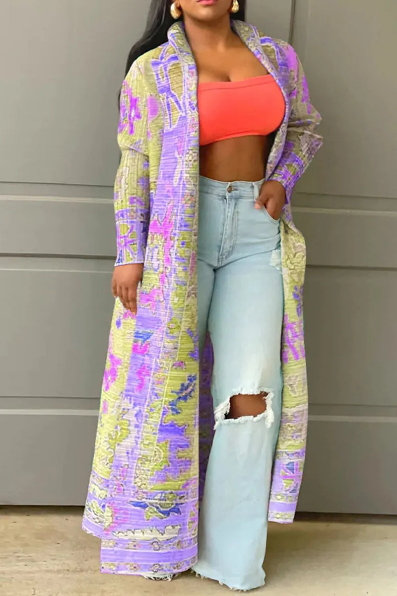CH0453 Graphic Pleats Cardigan