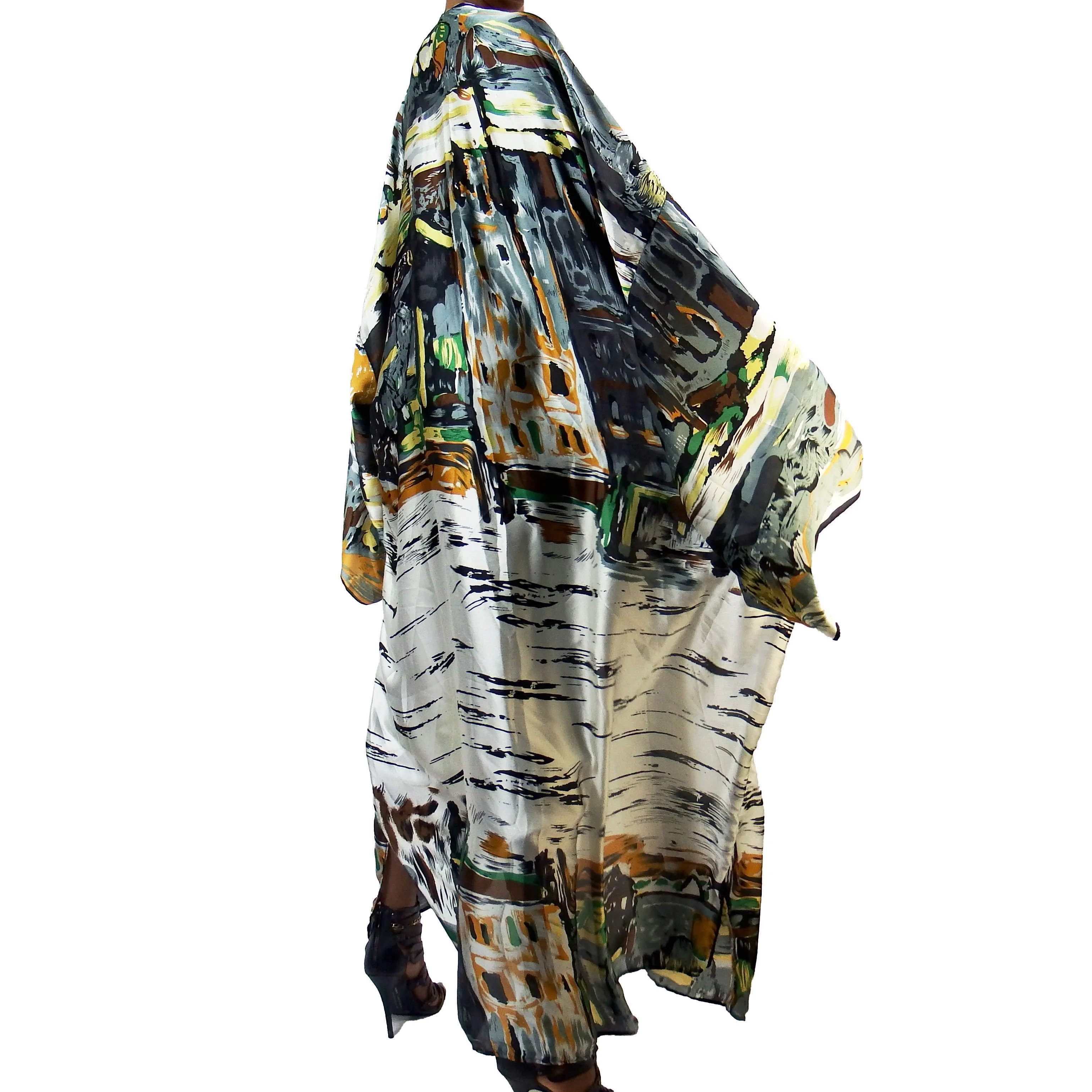 Concrete Jungle | Kimono Duster (Open Front) | Floor Length Long Robe