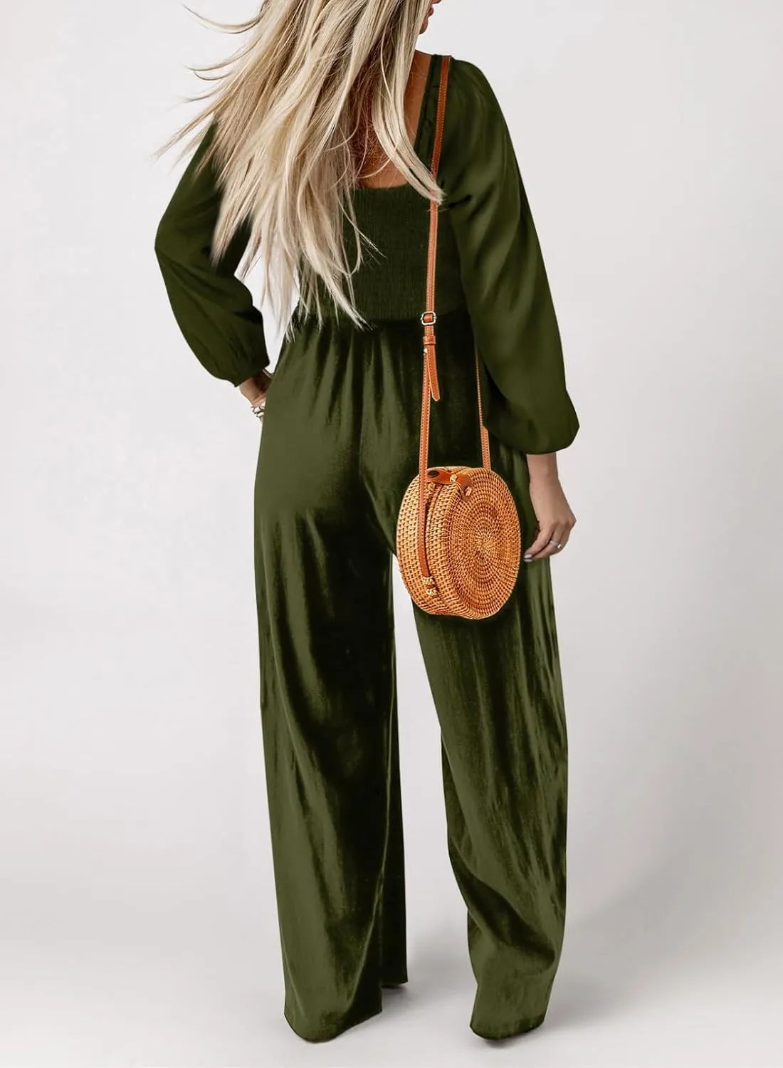 Dokotoo Women's Casual Loose Overalls Jumpsuits One Piece Long Sleeve Wide Leg Long Pant Rompers With Pockets