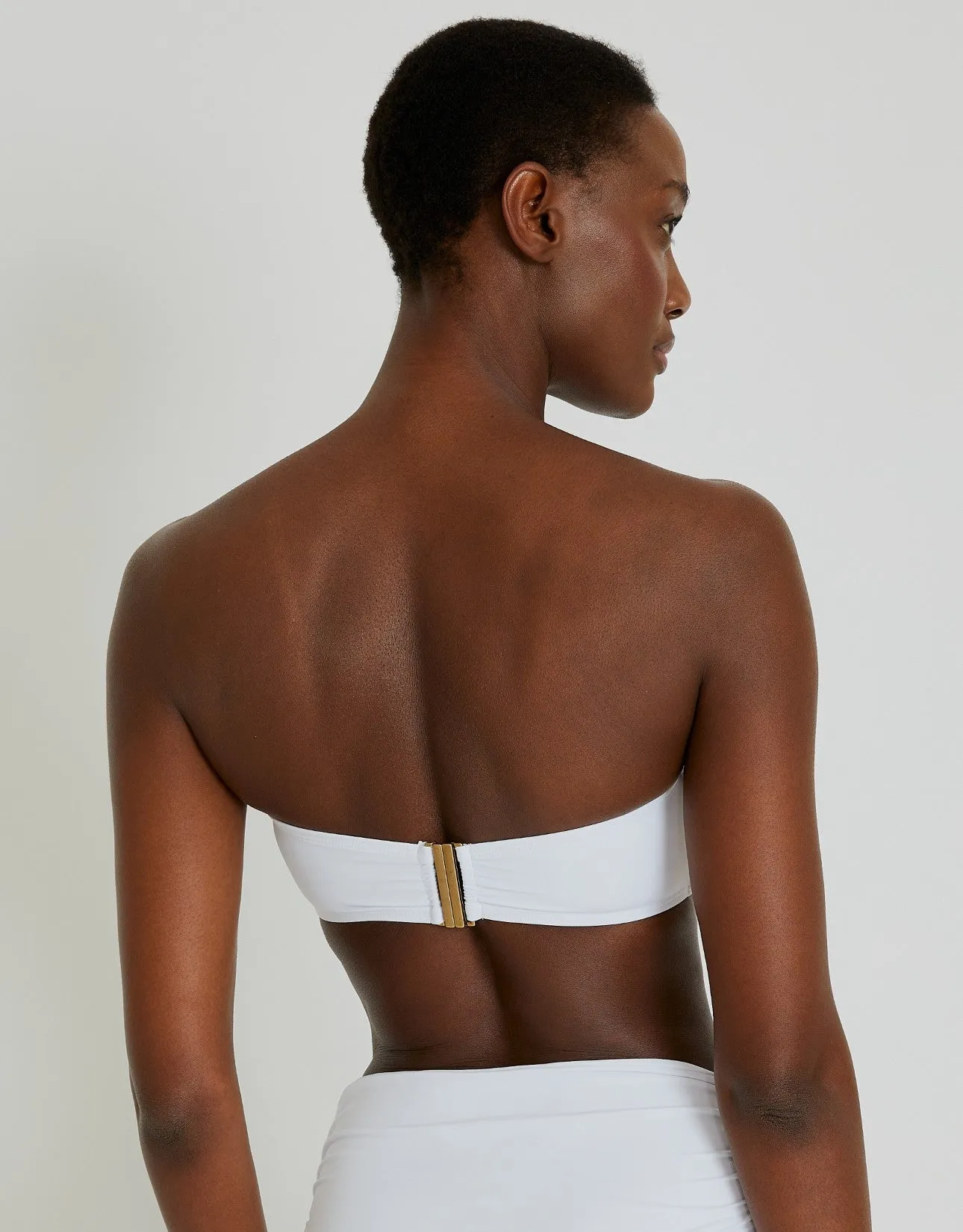 Drop Bandeau Bikini Top in White