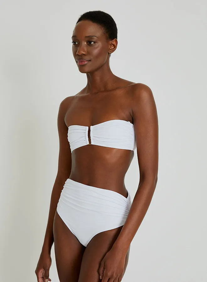 Drop Bandeau Bikini Top in White