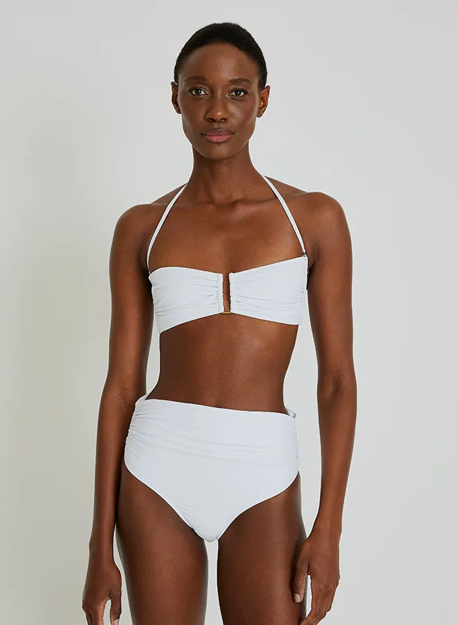 Drop Bandeau Bikini Top in White