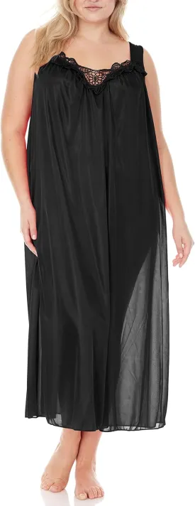 Ezi Satin Silk Nightgown For Women - Soft & Breathable Womens Sleepwear- Sexy Short Sleeves Womens Sleepwear, M - Plus Size