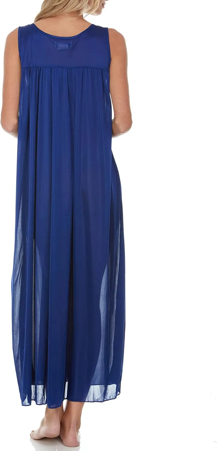 Ezi Satin Silk Nightgown For Women - Soft & Breathable Womens Sleepwear- Sexy Short Sleeves Womens Sleepwear, M - Plus Size