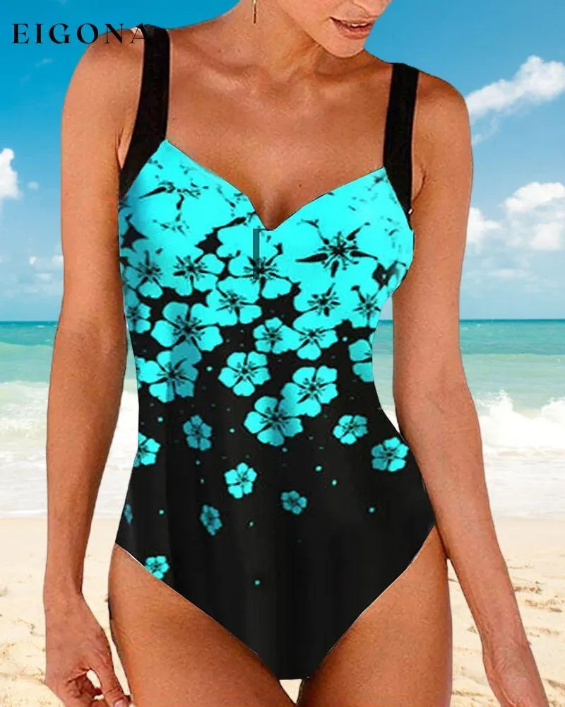 High waist floral swimsuit