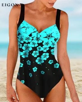 High waist floral swimsuit
