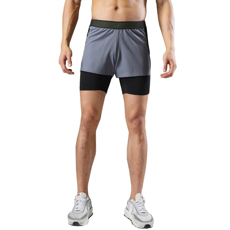 Hzori Outdoor Swimming Trunks Summer 2023 New Quick-Drying Sports Shorts Fake Two-Piece Lined Swimming Trunks for Men