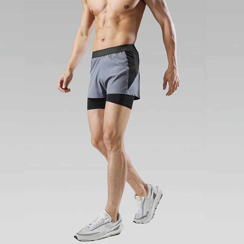 Hzori Outdoor Swimming Trunks Summer 2023 New Quick-Drying Sports Shorts Fake Two-Piece Lined Swimming Trunks for Men
