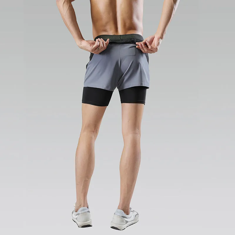 Hzori Outdoor Swimming Trunks Summer 2023 New Quick-Drying Sports Shorts Fake Two-Piece Lined Swimming Trunks for Men