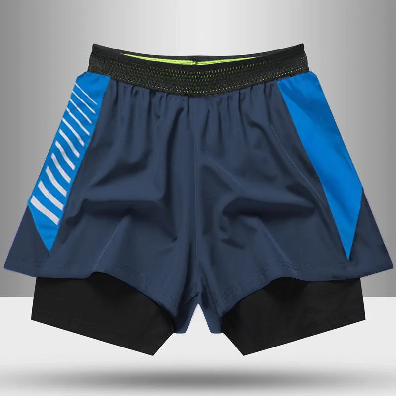 Hzori Outdoor Swimming Trunks Summer 2023 New Quick-Drying Sports Shorts Fake Two-Piece Lined Swimming Trunks for Men