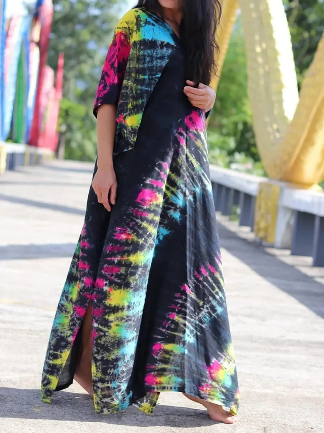 Kaftan Dresses for Women Plus Size Summer Beach Dress with Print and Swim Cover Ups