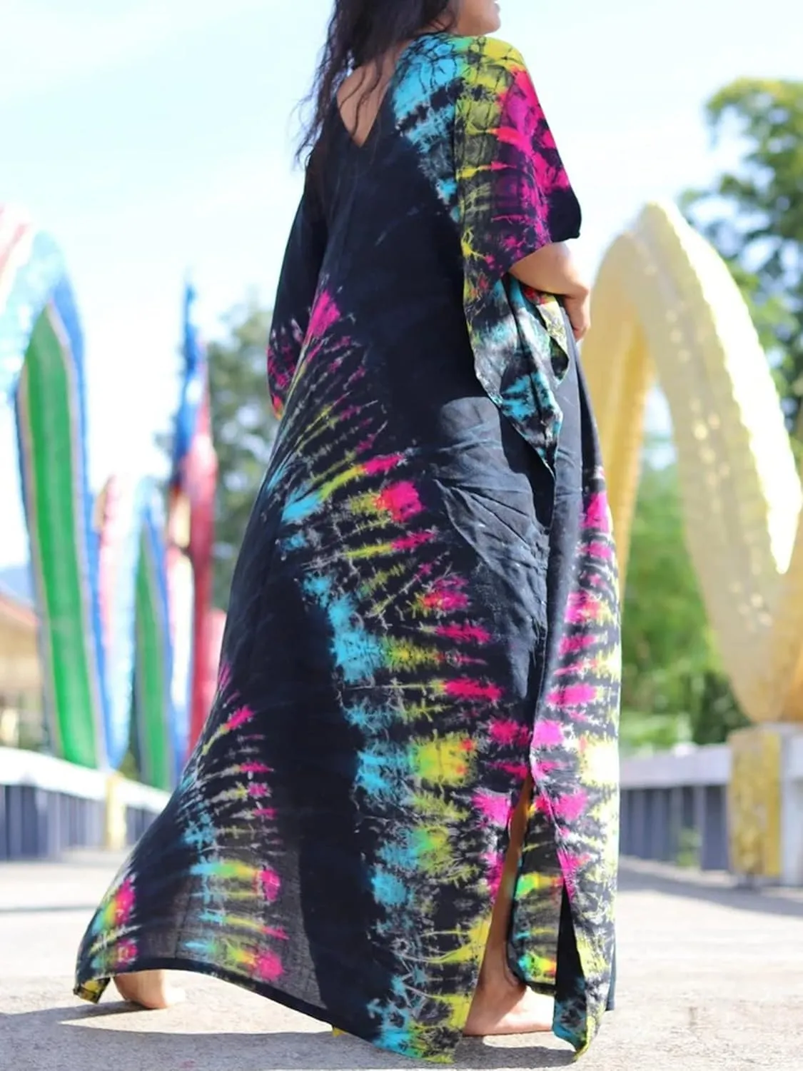 Kaftan Dresses for Women Plus Size Summer Beach Dress with Print and Swim Cover Ups