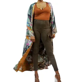 Kyoto Garden | Fully Lined | Kimono Jacket (Open Front) | Floor Length Long Robe