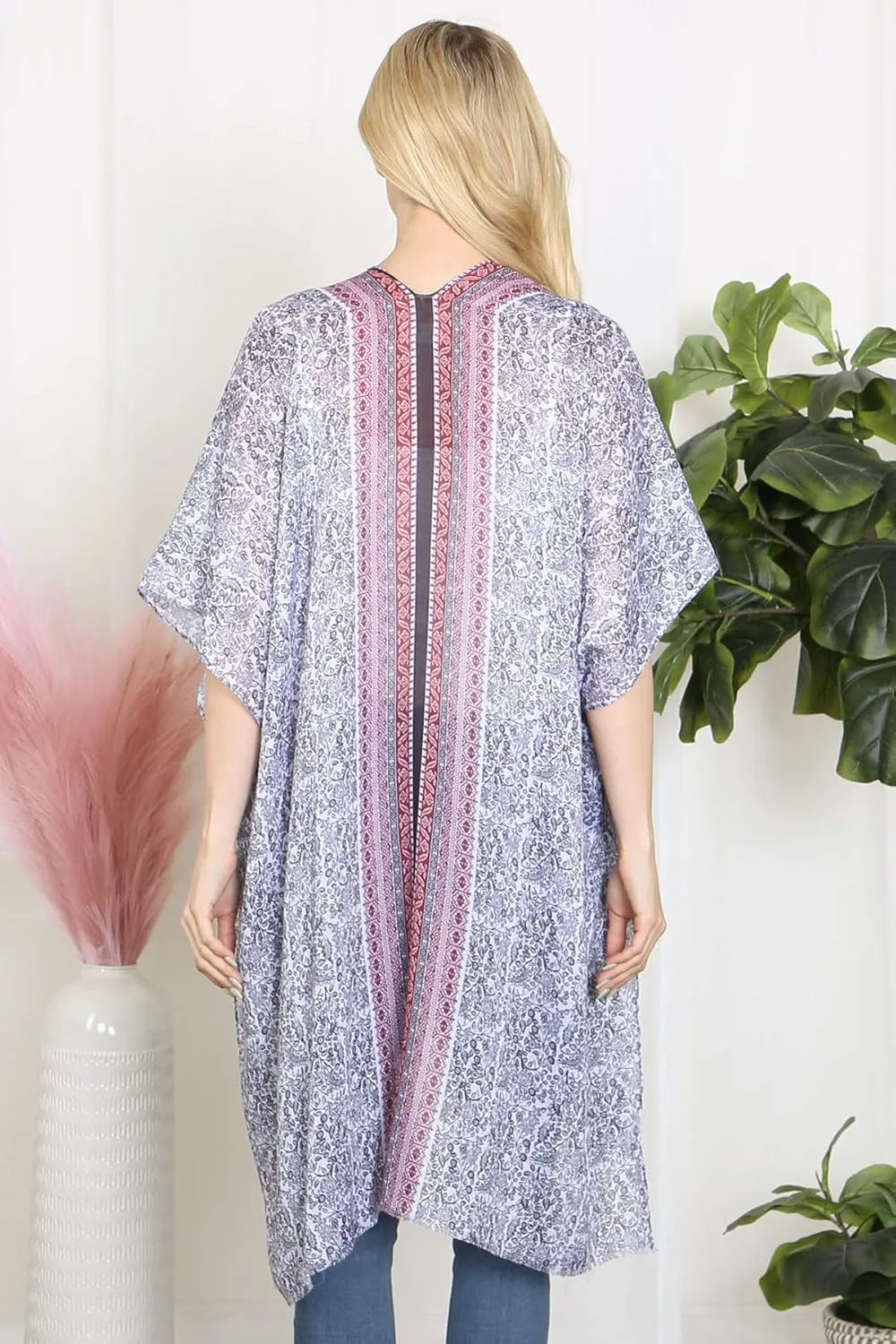 Lightweight Sheer Open Shawl Cardigan - Tassel Floral Robe, Snake, Leopard Animal Print Kimono