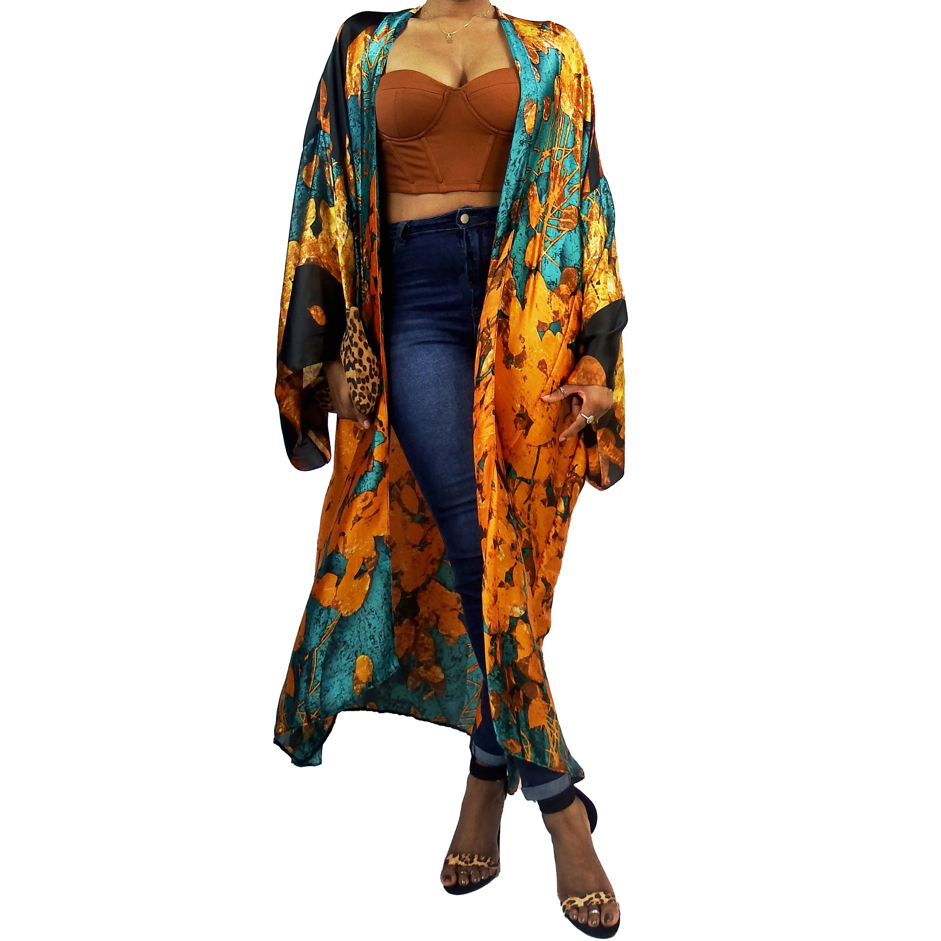 Lush | Kimono Duster (Open Front) | Floor Length Long Robe