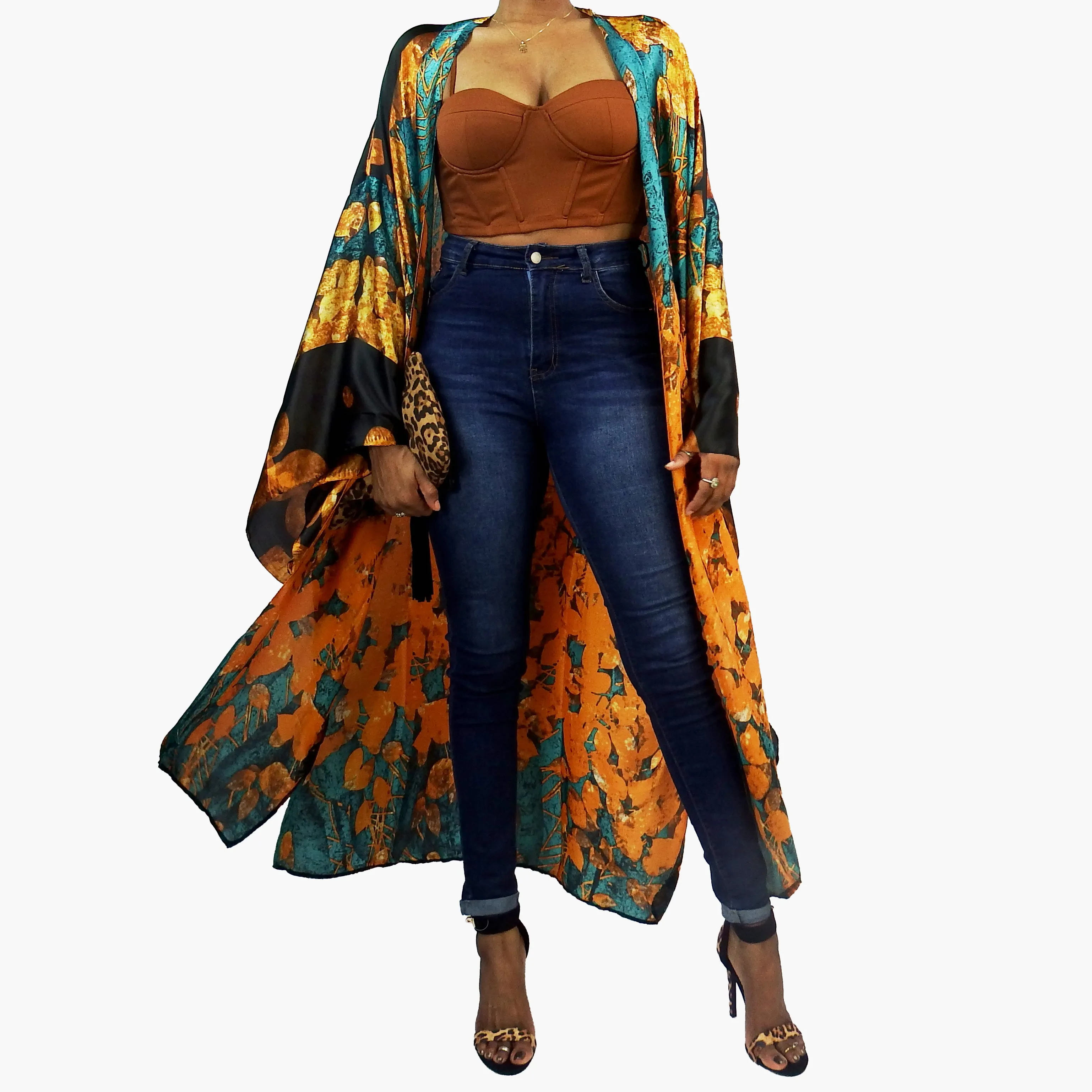 Lush | Kimono Duster (Open Front) | Floor Length Long Robe