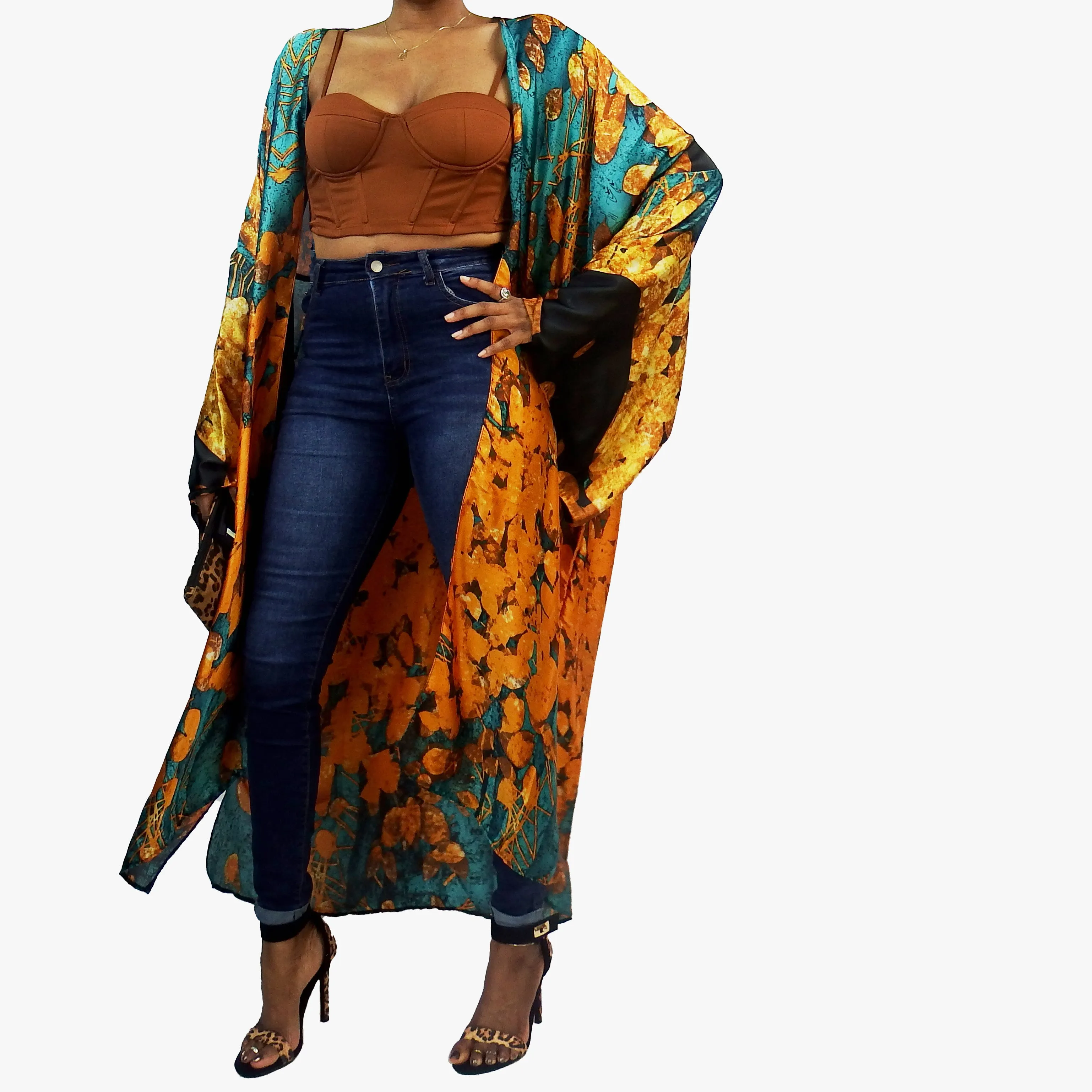 Lush | Kimono Duster (Open Front) | Floor Length Long Robe