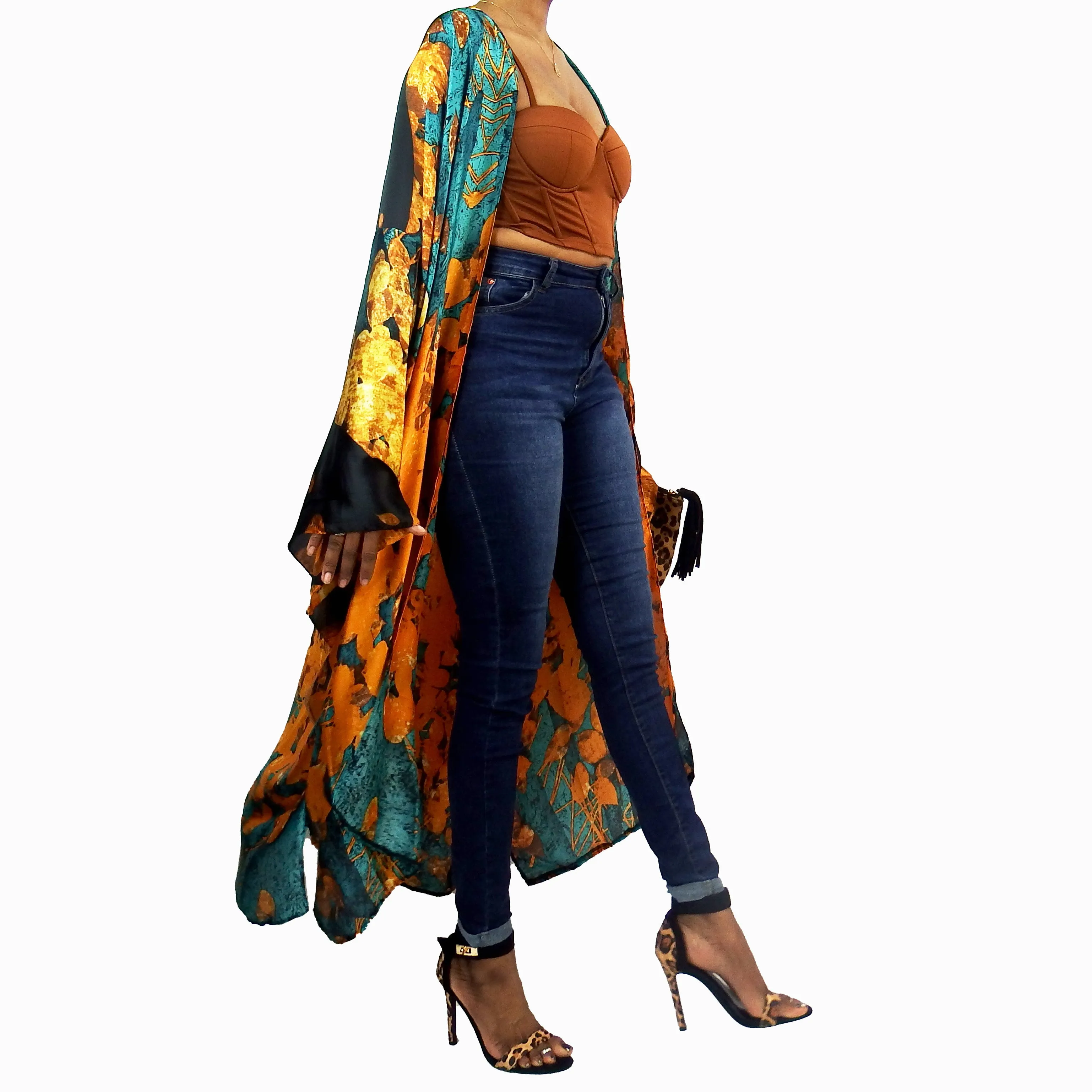 Lush | Kimono Duster (Open Front) | Floor Length Long Robe