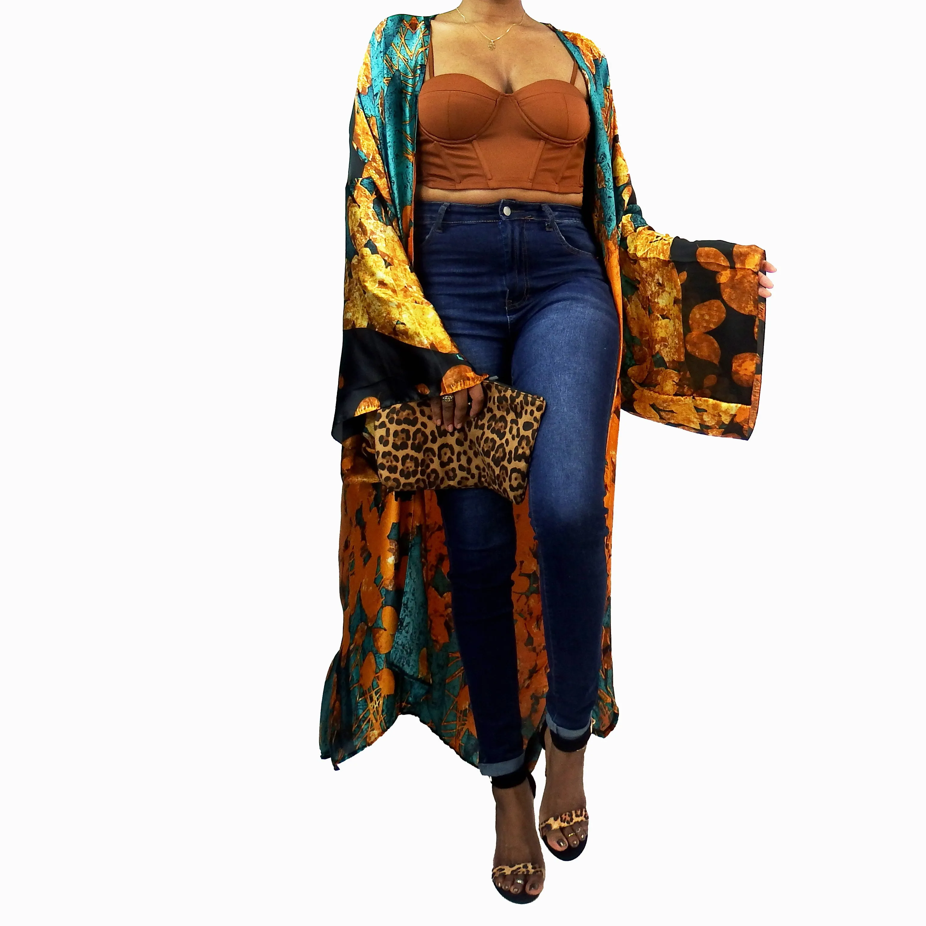 Lush | Kimono Duster (Open Front) | Floor Length Long Robe