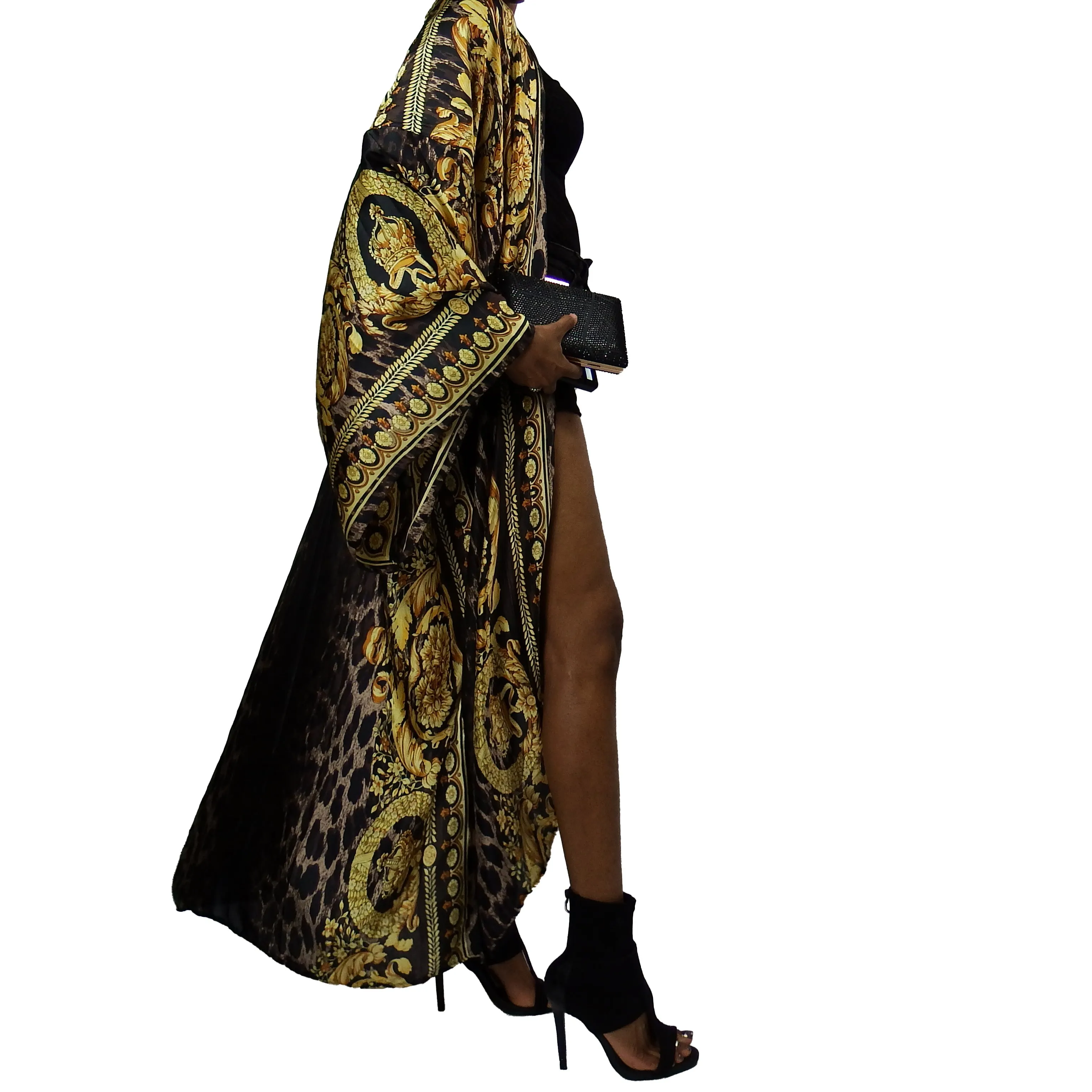 Luxe Leopard | Kimono Duster (Open Front) | Floor Length Long Robe