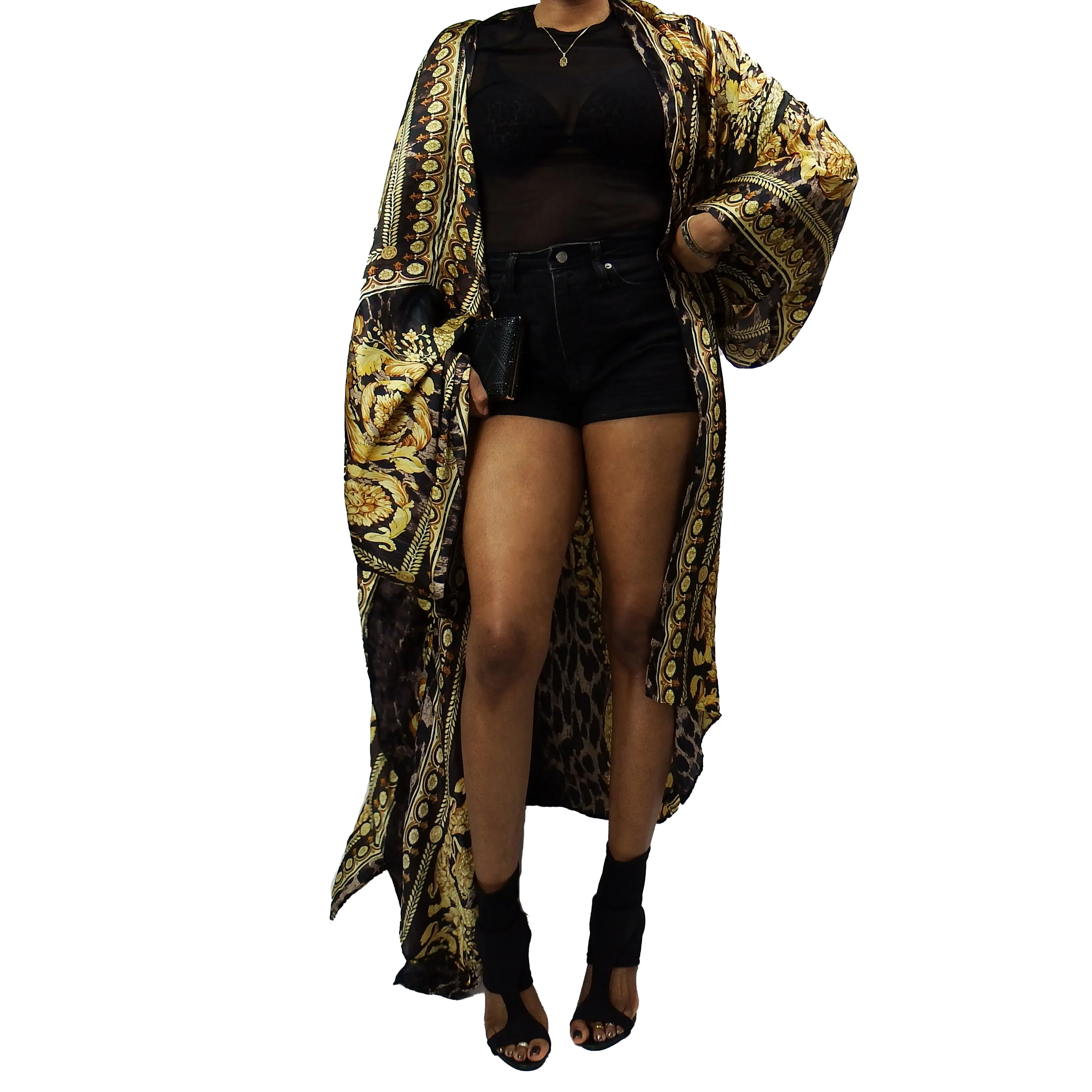 Luxe Leopard | Kimono Duster (Open Front) | Floor Length Long Robe