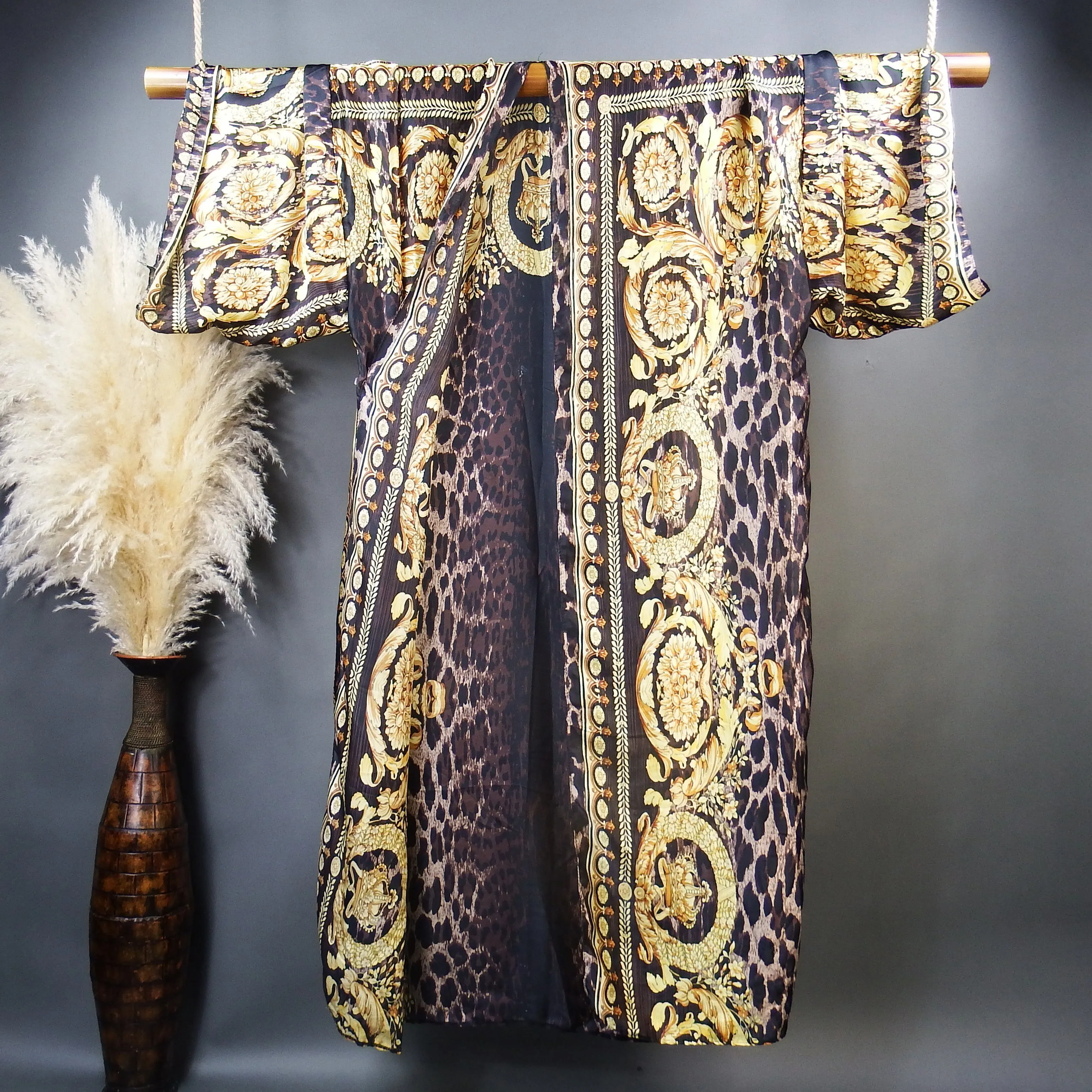 Luxe Leopard | Kimono Duster (Open Front) | Floor Length Long Robe