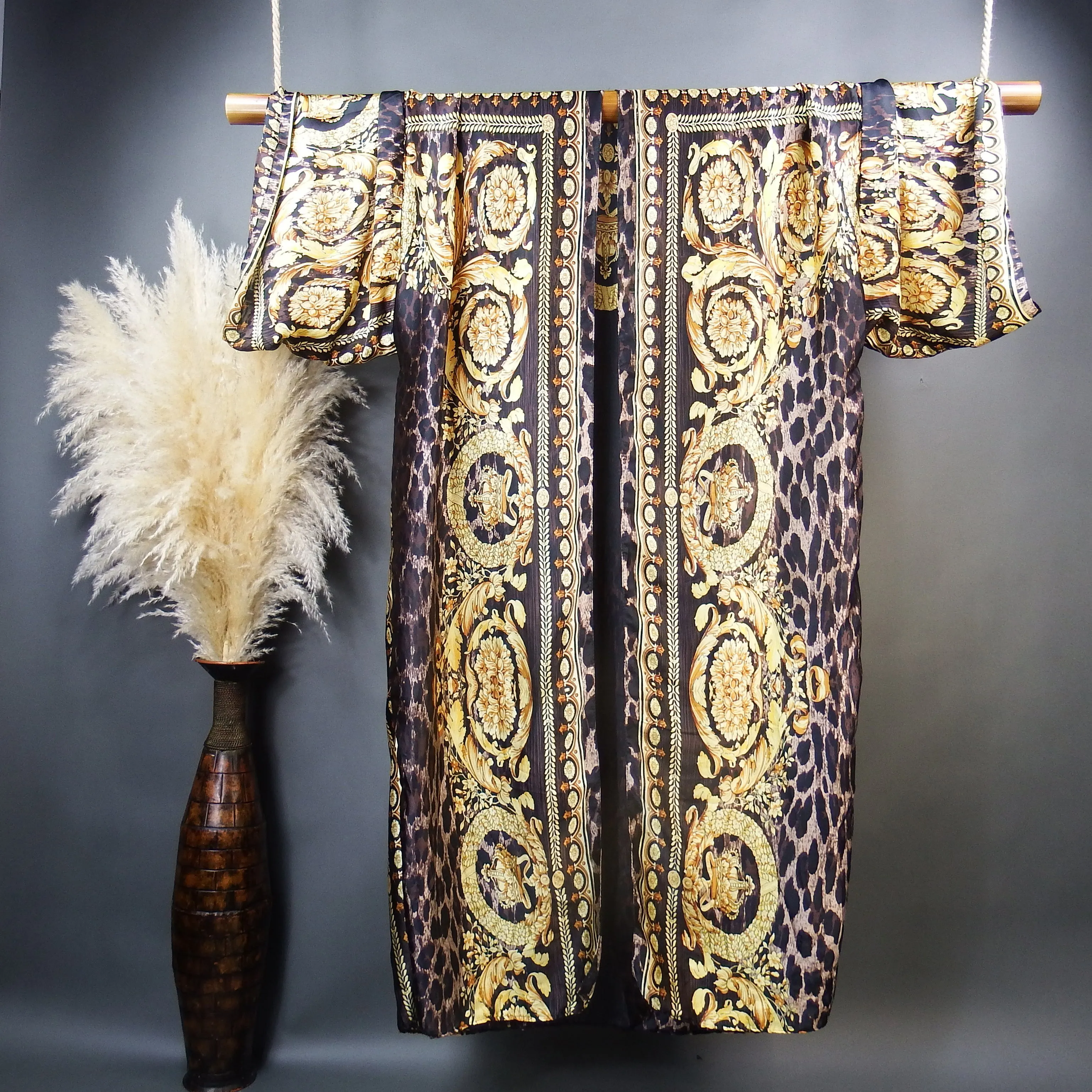 Luxe Leopard | Kimono Duster (Open Front) | Floor Length Long Robe