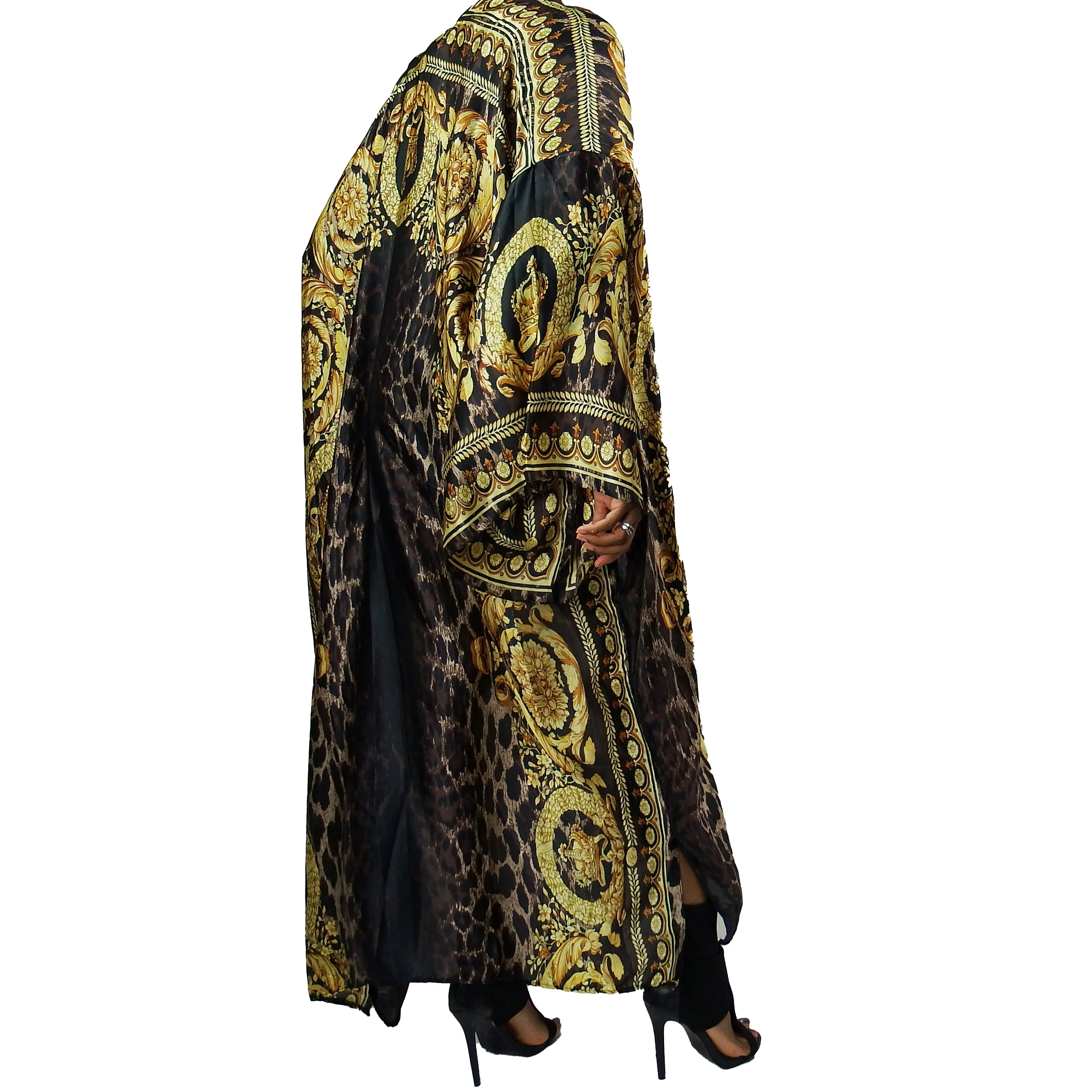 Luxe Leopard | Kimono Duster (Open Front) | Floor Length Long Robe