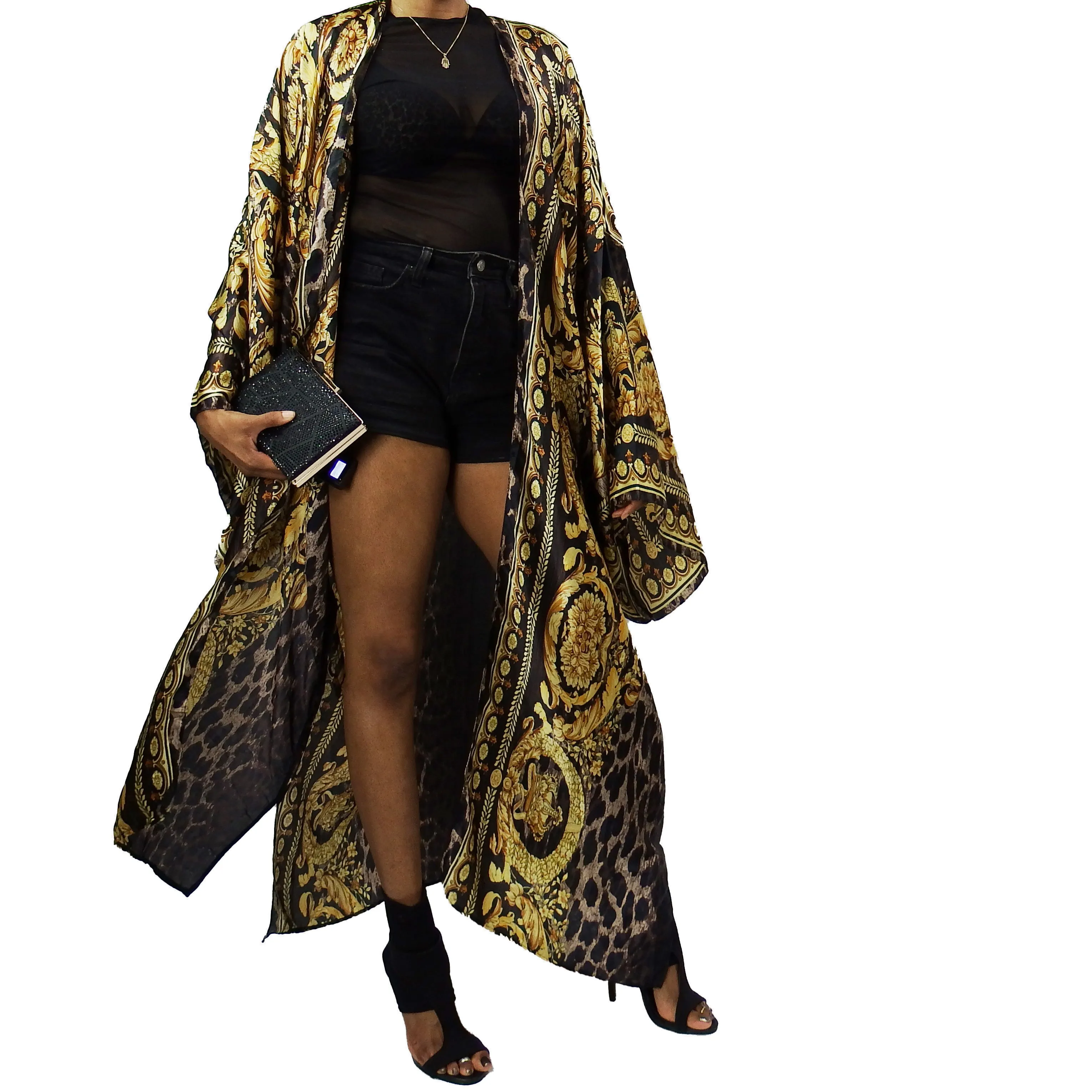 Luxe Leopard | Kimono Duster (Open Front) | Floor Length Long Robe