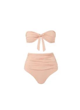 Lyon Tan High Waisted Bandeau Bikini