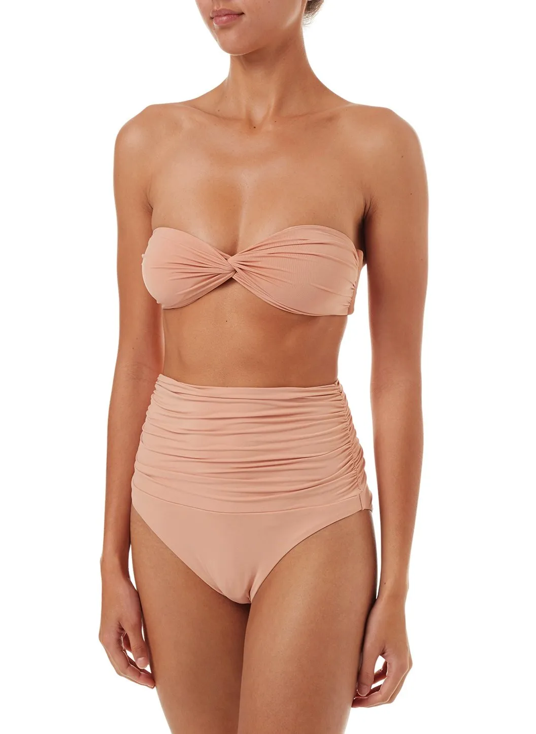 Lyon Tan High Waisted Bandeau Bikini