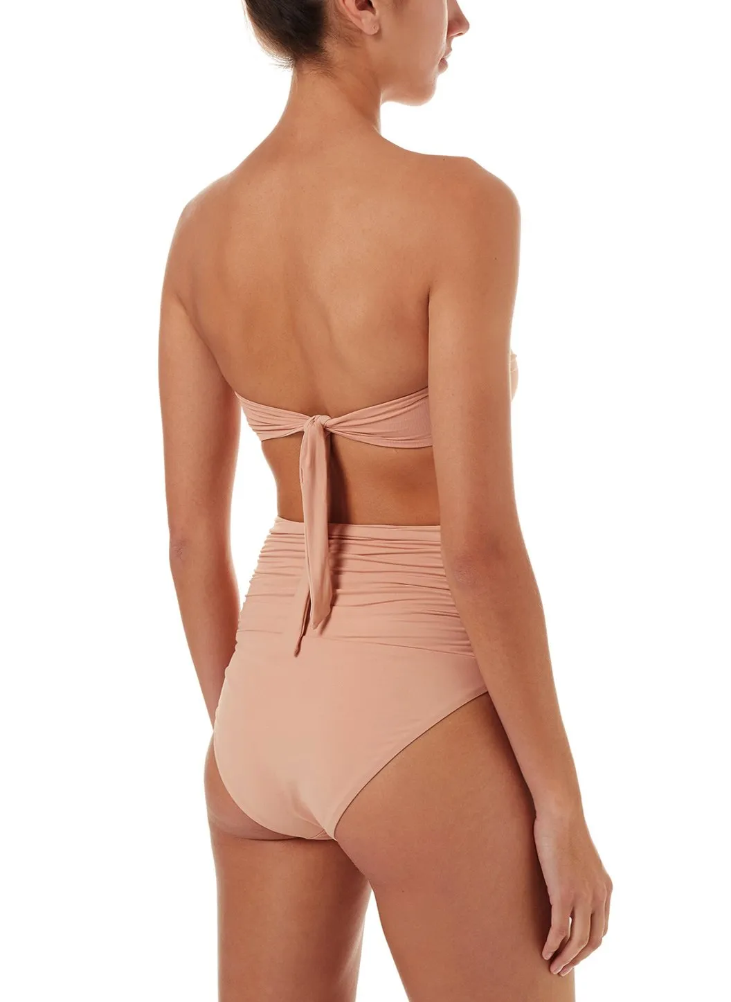 Lyon Tan High Waisted Bandeau Bikini