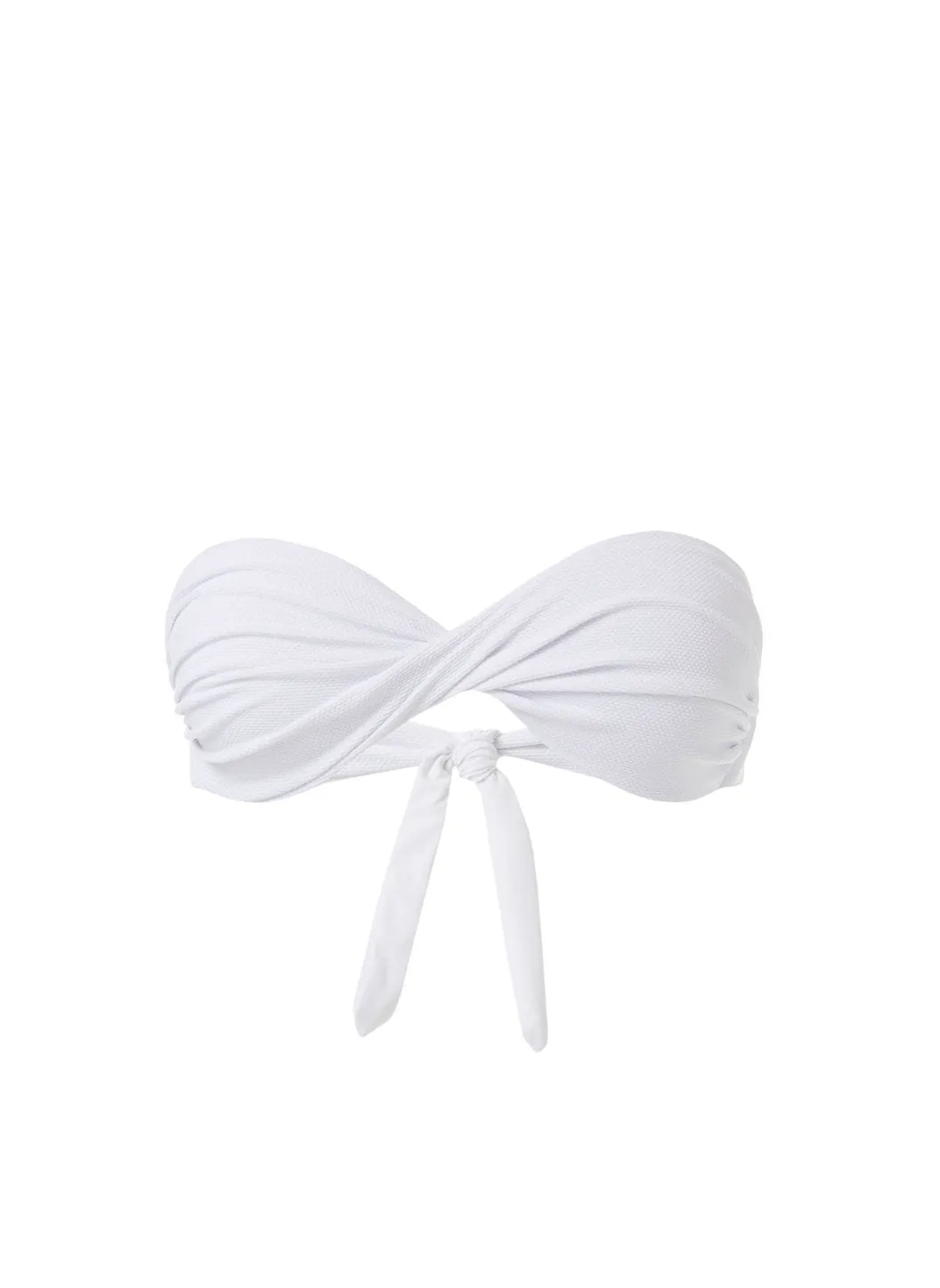 Martinique White Bandeau Padded Twist Bikini Top