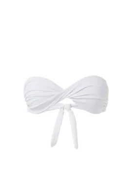 Martinique White Bandeau Padded Twist Bikini Top