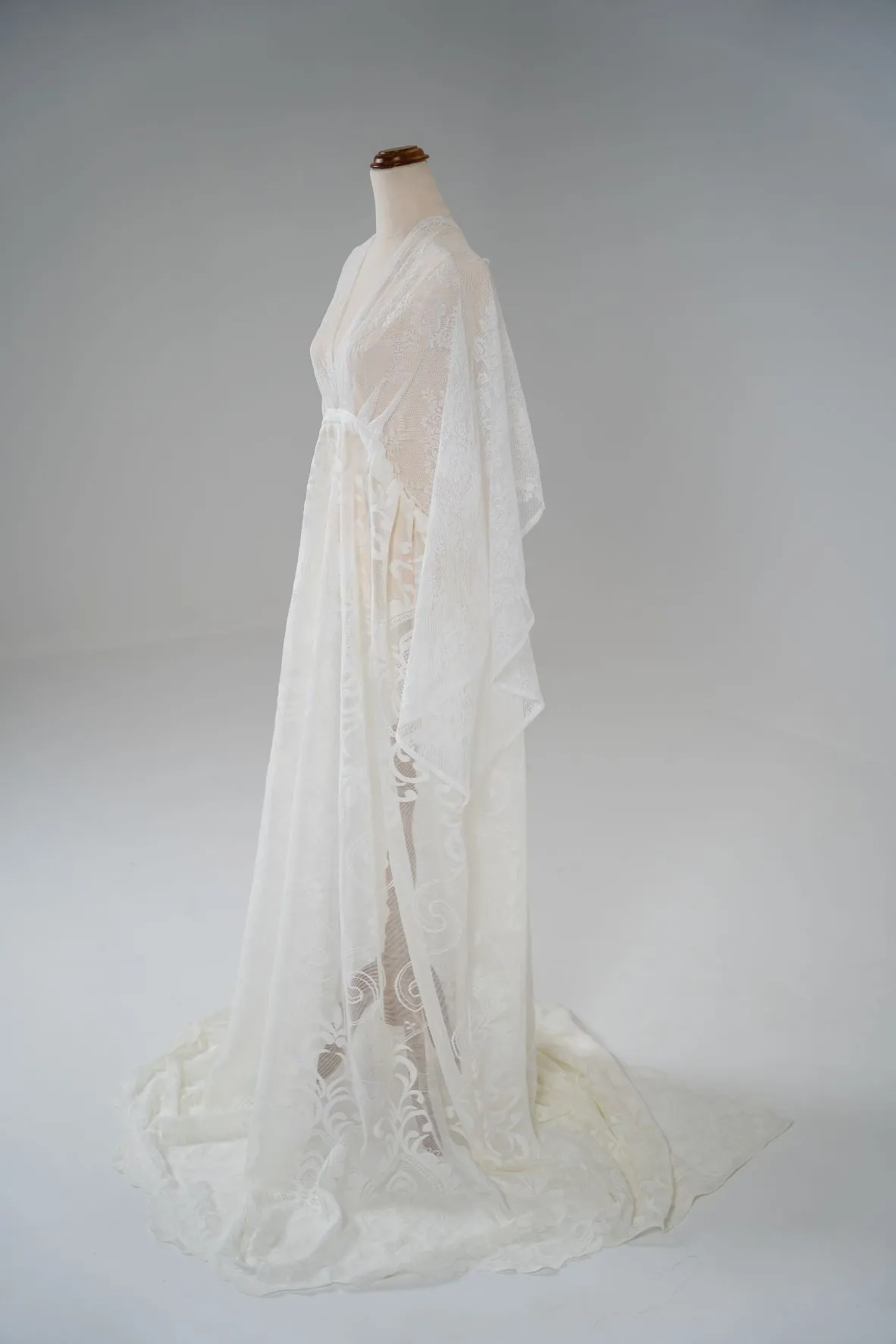 Maternity Photoshoot Dresses - White Lace Vneck Gown - D&J Newborn and Maternity Props