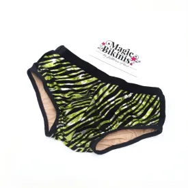 Men's Sports Model Posing Briefs - Lime Zebra