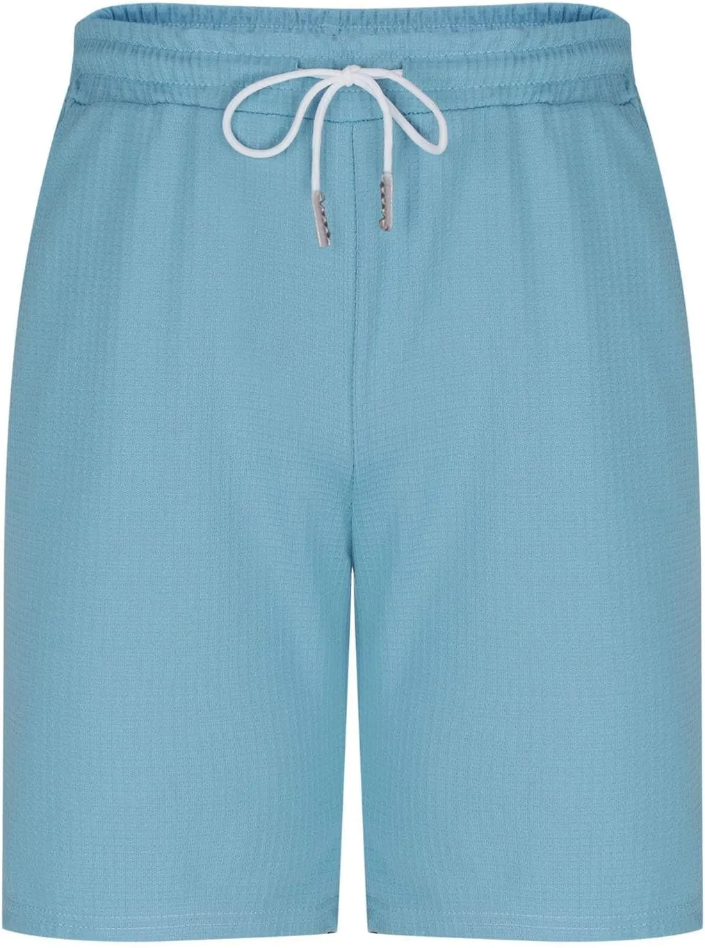 Men's Waffle Knit Shorts Casual Classic Fit Drawstring Summer Beach Shorts with Elastic Waistband Pockets