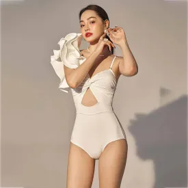 One Shoulder Ruffle Swimsuit